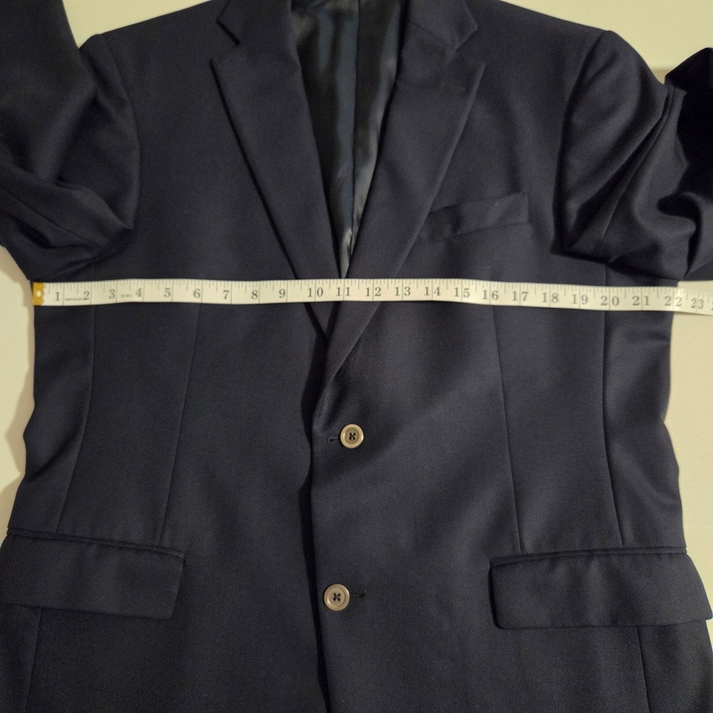 Hart Schaffner Marx Gold Trumpeter Navy Blue Blazer 42R Made in USA Sport Coat - Picture 10 of 15